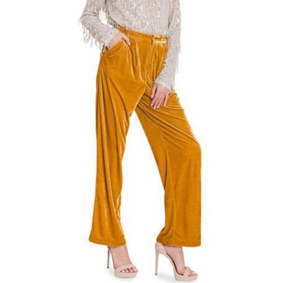 Endless Rose Wide-Leg Velvet Ankle Pants - Picture 1 of 4